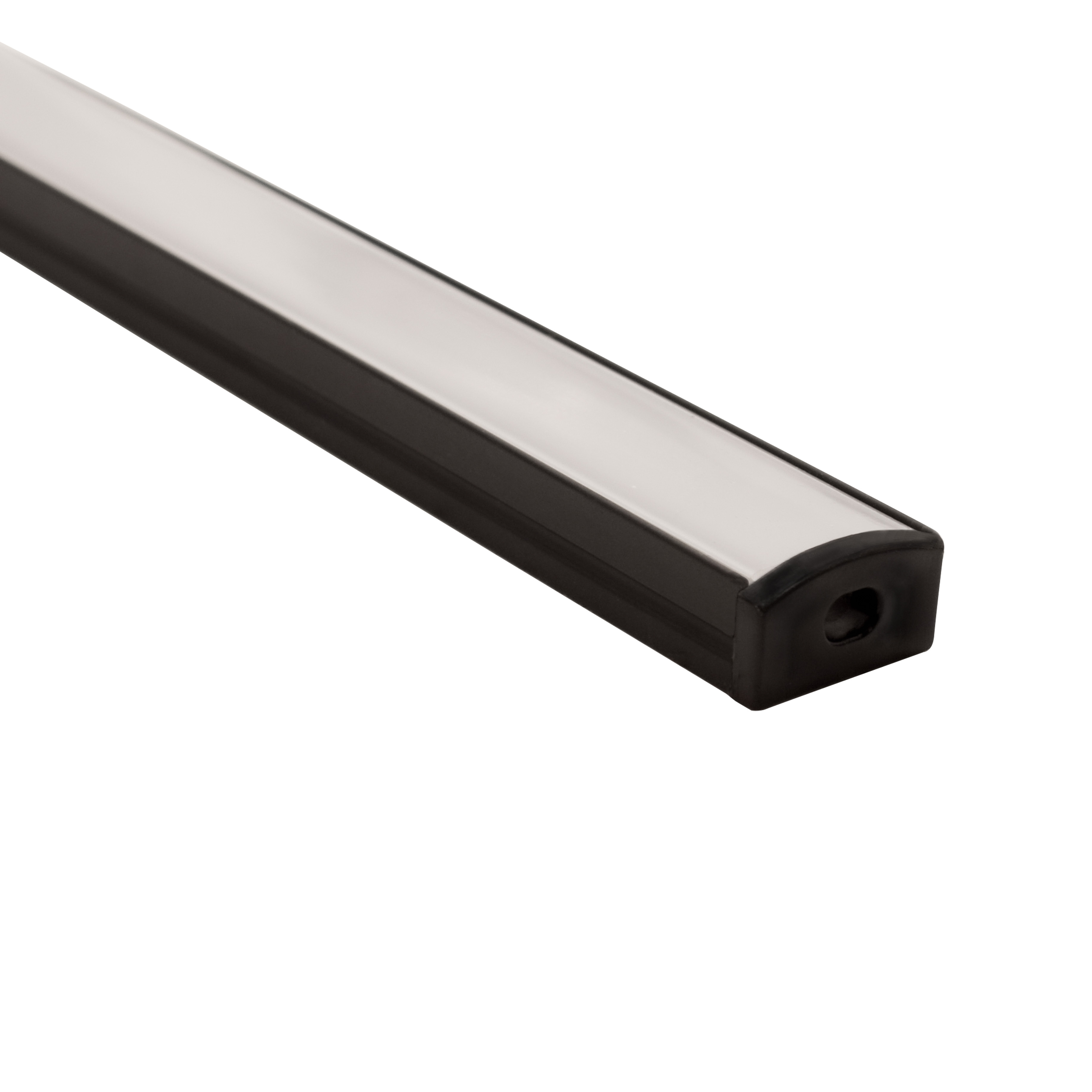 2m Slim Surface Mounted Extrusion Matt Black/Opal Diffuser - Sycamore B2B