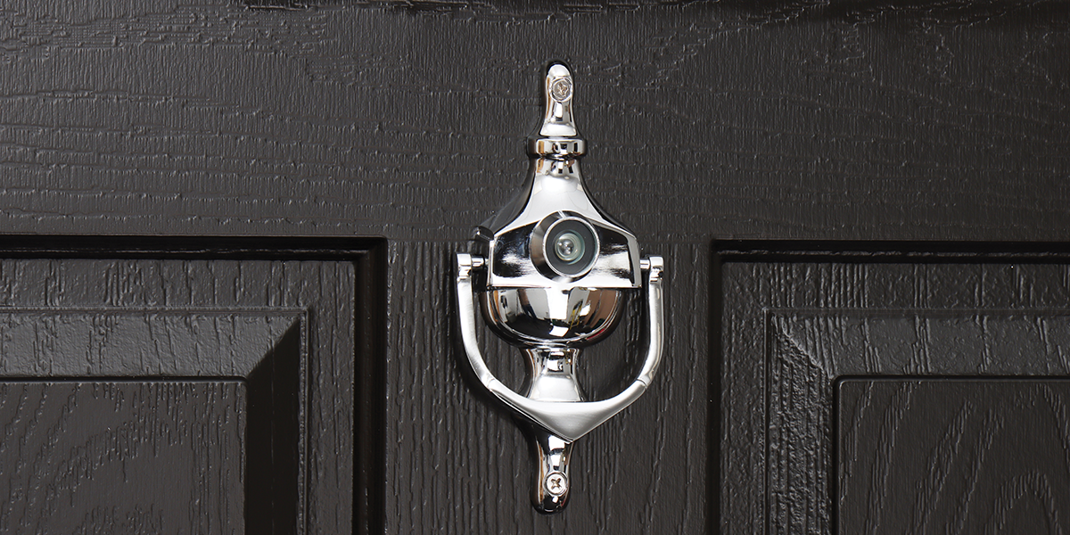 Door Knocker with Integrated Viewer
